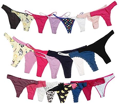 Livingtex 24 Pack Variety of Womens Underwear Pack T-Back Thong Bikini Hipster Briefs Cotton Lace Panties