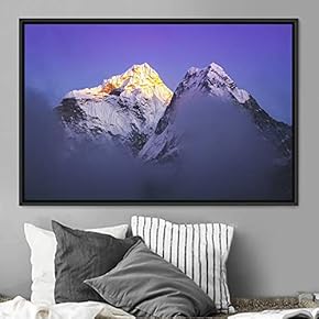 signwin Framed Canvas Wall Art Snow Mountain Cool...