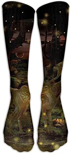 Glowworm Forest Elk Funny Long Tube Stockings Gym Compression Stockings