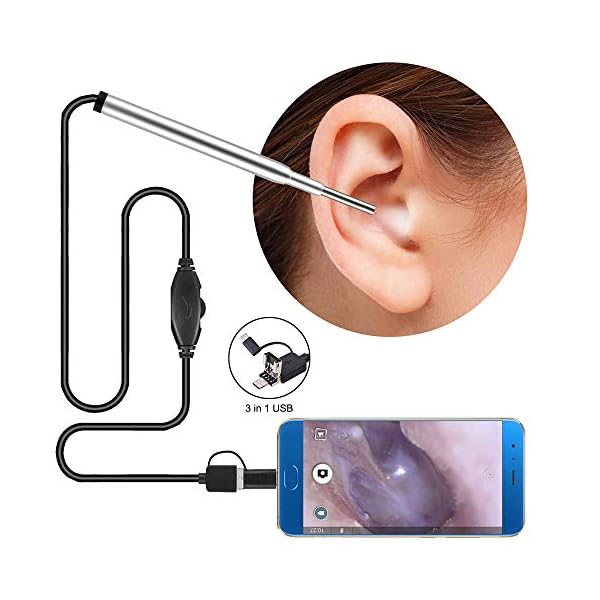 zroven Mini-Endoskop-Kamera 3.9MM 6 einstellbare LEDs Drei-in-One-Schnittstelle USB-Inspektion Ohr Nase Visual Health… – Bild 3