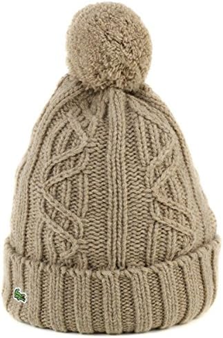 Amazon Lacoste ラコステ ニット帽 メンズ レディース 帽子 シャウチャン ボンボン付き ベージュ フリーサイズ ニット 通販