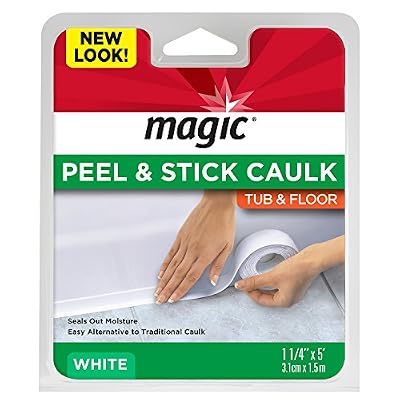 Magic American Magic Tub/Floor Peel and Stick Caulk, 1-1/4" x 5', Pack of 1