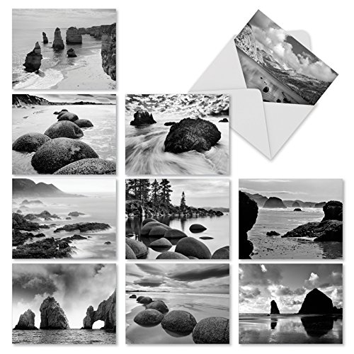 M3309 On The Rocks: 10 Assorted Blank All-Occasion Note Cards Feature Dramatic Rocky Landscapes, w/White Envelopes - Folded Set - Thumbnail 6