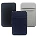 Adhesive Phone Wallet, Elastic Fabric Cell Phone Card Holder for All Smartphones & Cases - 3 Pcs (Black/Blue/Grey)