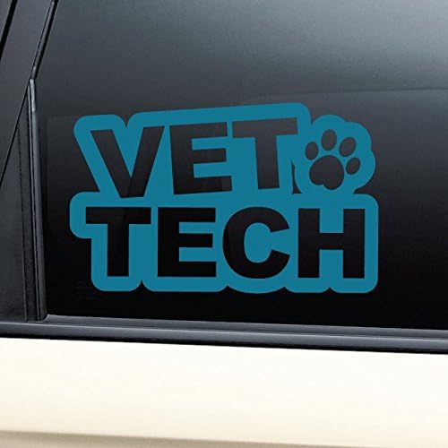 Vet Tech Vinyl Decal Laptop Car Truck Bumper Window Sticker - Teal