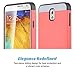 Note 3 Case, Galaxy Note 3 Case - ULAK Hybrid Slim Hard Back Case Cover Rubber Bumper 2in1 Daul Layer w/ Card Storage for Samsung Galaxy Note 3 III N9000 (Coral Pink/Gray)