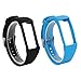 RuenTech 2Pcs Band for Polar A360 Replacement Bands, Soft Silicone Strap Sport Wristband Compatible with Polar A360 and A370 Fitness Tracker (Black&Blue)