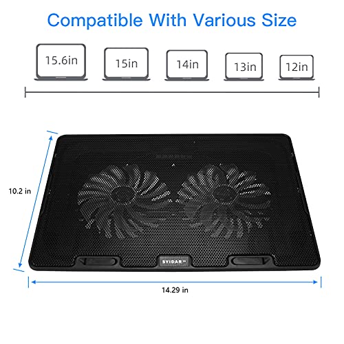 Laptop Cooling Pad UltraSlim Portable Design with Dual Fan Cooling for