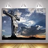 MME 7 x5ft Christian Background Cross Crucifixion Sculpture Background Christian Background for YouTube Documentary Background GEME246