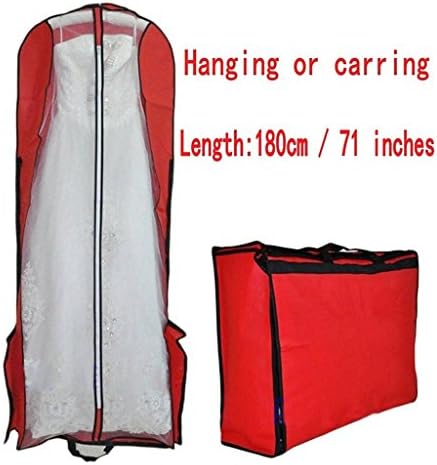 Gethsemane Dust Cover Storage Travel Bags Wedding Evening Dress Garment Bags Red 0