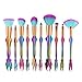 Cinidy Makeup brushes Set 10pcs 3D Mermaid Face Kabuki Brushes Cosmetic Brush Premium 3D Mermaid Handle High Density Soft Nylon Bristles Foundation Blush Eyeshadow Brushes …