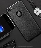 Iphone 7 Case Flexible TPU Soft Silicone Hybrid Slim Ultra Thin Leather Case for Apple Iphone 7 4.7'' Cover WolfSay (Black Leather)