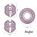 SOUFEEL July Birthstone Charm Rose Red Swarovski Crystal 925 Sterling Silver Charms Fit European Bracelet