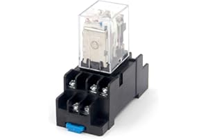 Woljay HH53P DC 12V Coil 3PDT 11 Terminals Indicator Light Electromagnetic Power Relay w Base