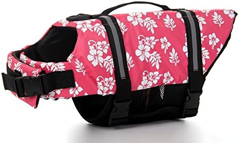 NINER Pet Life Jacket Easy-Fit Adjustable for All Size Dog,Swimming Preserver Life Vest Coat(Pink,XL)