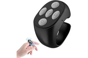 Fingertip Wireless Bluetooth Remote Control, Remote Control Page Turner Bluetooth Scroller Ring, Short Video and Music Camera