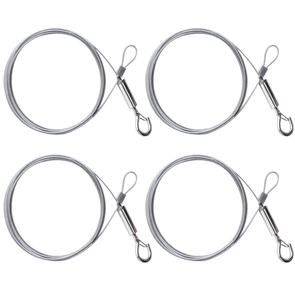 KLYNGTSK 4 PCS Picture Hanging Wire 1.5mm*2m Heavy Duty Hanging Wire Adjustable Stainless Steel Wire Hanging Chain for Light/Lamp Hardware Hold Up to 30 KG