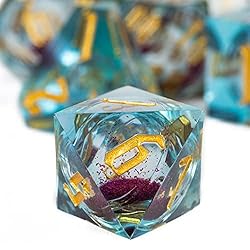 Cusdie Handmade DND Dice, Liquid Core Dice Set D&D
