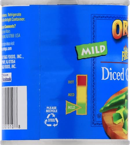ORTEGA DICED GREEN CHILES, MILD, 7 OZ