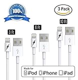3 FT 6 FT 10 FT iPhone 6 & 7 Charger Cable - Certified Lightning to USB Charging Cord Connector - Durable & Fast - Zeus Guarantee