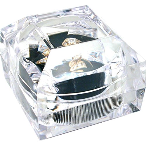 24 Clear Crystal Ring Gift Boxes 1 7/8"