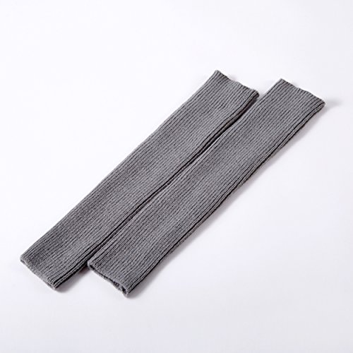 OwlGift Womens Fashion Thigh Ribbed Knit Open Heel Leg Warmer for Dance Yoga Sports, Gray - Thumbnail 4