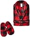 Too Cool 2 Sleep Big Boys' Buffalo-Check Robe with Slippers