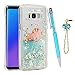 Compatible with Galaxy S8 Case, Galaxy S8 Glitter Liquid Case Protective Bumper Case Floating Bling Sparkle Quicksand Pretty Fashion Design for Samsung Galaxy S8, Cats Fish