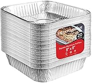 Aluminum Pans 8x8 Disposable Foil Pans (20 Pack) - 8 Inch Square Pans - Tin Foil Pans Great for Cooking, Heati