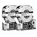 LaBold LK 4WBN LC 4WBN LC 4WBN9 SS12KW Label Tapes Cartridge Compatible for Epson LabelWorks LW300 LW400 LW500 LW600P LW700, Black on White,1/2 Inch X 26.2 Feet,2Pack