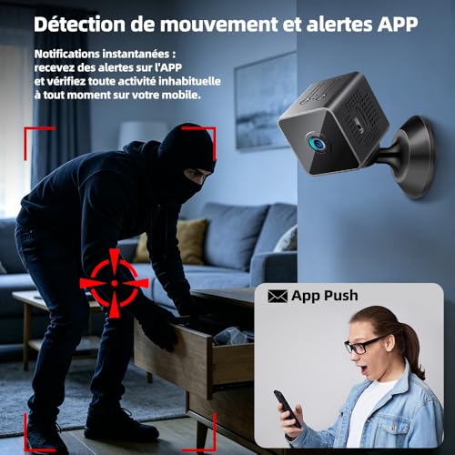 Mini WiFi Spy Camera 1080P Full HD Discreet Indoor Surveillance Camera with Motion Detection and Night Vision, Small Smart Camera for Baby, Home, Office and Car, Black