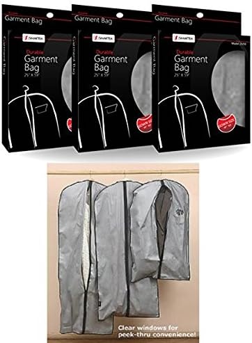 Garment Bags Zippered And Durable Clear Vinyl Assorted Sizes Sold as a 3 Pack