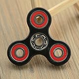 Sunnytech EDC Tri-Spinner Fidget Plastic Hand Spinner DIY Puzzels for ADHD Autism Boredom HS01- BLACK