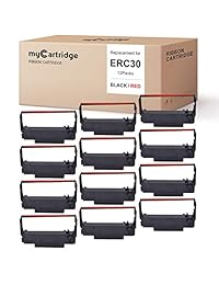 mycartridge Erc30 erc-30 ERC 30 34 38 B R COMPATIBLES Ribbon Cartridge for uso en erc38 nk506 (Negro, 12-pack), color rojo