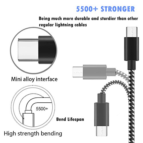 USB Type C Cable, 4 Pack [3FT 6FT 6FT 10FT] Premium Nylon Braided Cable, USB C Lightning Cable to High-Speed Syncing and Charging Cable for USB C Smartphones Tablets Laptops and More USB C Devices - Thumbnail 4