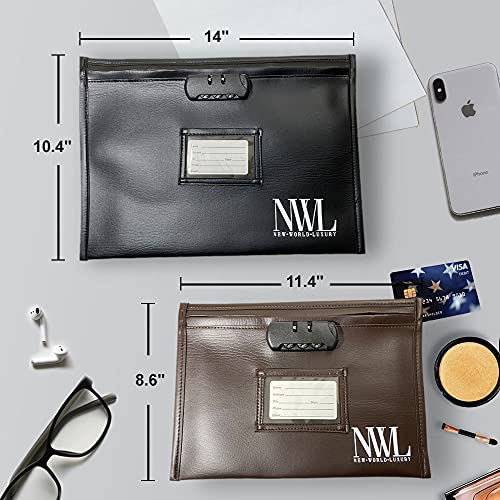 2Pack New World Luxury Locking Money Bag with Combination Lock, Large