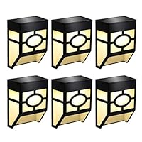 Vividda 6 Pack Solar Fence Lights Wall Mounted LED Wall Lights Outdoor Waterproof Laterns for Deck, Patio, Yard, Stairs, Pool, Front Door, Landscape, and Driveway