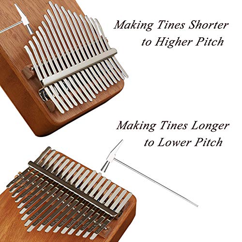 Kalimba 17 Keys Thumb Piano With Tune Hammer And Instruction Book Solid Mahogany Portable Mbira Sanza African Finger Piano for Kids Adult Beginners Professionals (Brown)
