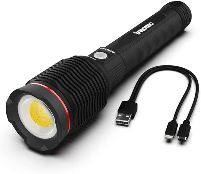 iProtec 5000 Lumen Rechargeable Flashlight 2in1 Flash Light and