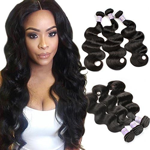 XtrendHair 8A Grade Brazilian Body Wave Virgin Hair 3 Bundles 100% Unprocessed Human Hair Extensions (100+/-5g)/pcs (20 22 24 inch, Natural Color)