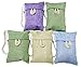 Homy Feel Air Purifying,Bamboo Charcoal Air Freshener and Odor Eliminator Bag,Air Filter Purifier for Fridge,Freezers,Cars,Closet,Shoes,Kitchens,Basements,Bedrooms,Living Areas(5 x 100g, Square)