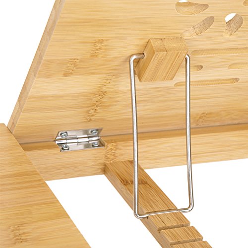 HBlife Bamboo Adjustable Lapdesk Foldable Laptop Stand Desk Breakfast Serving Bed Tray Tablet With Drawer