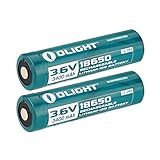 2 Pack Olight 3400mah Protected Rechargeable Li-ion Batteries -Model18650 - Designed for M22 M21x M20s S20 M18 Sr51 Tm26 Tm15 Tm11 P12 Srt7 Srt6 P25 Ec25 Tk75 Pd35 Pd32 Tk22