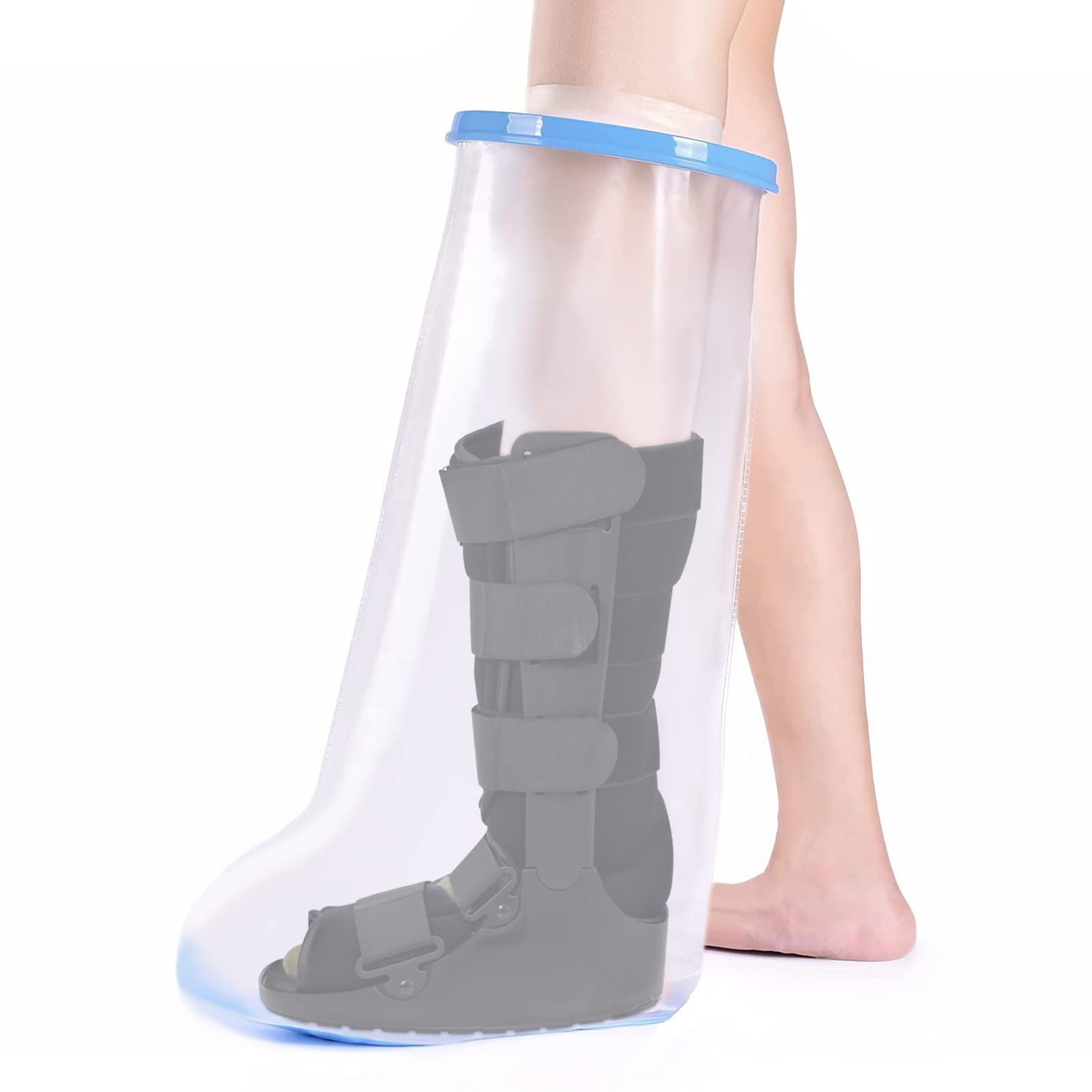 Fasola Leg Cast Cover Shower, Non-Slip Leg Cast Protector for Broken Thigh, Knees, Foot, Reusable Cast Bag Keep Foot Dry - XL