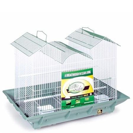Clean Life Triple Roof Bird Cage – Green and White