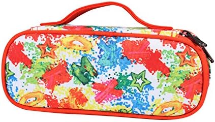 WINSHEA Pencil Case Student Pencil Holder Pen Pouch Stationary Organizer Cosmetic Makeup Bag with Handle (Colorful Orange)
