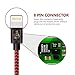 Nylon Braided Lightning to USB Syncing and Charging Cable Data Cord Compatible with iPhone 7/7 Plus/ 6/ 6 Plus/ 6s/ 6s Plus /5/5s/5c/SE iPad/iPod and More(White) (red)