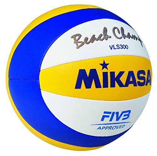 MIKASA VLS300, BEACH CHAMP – OFFICIAL GAME BALL OF THE FIVB,Blue/Yellow ...