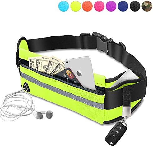 Running Belt Waist Pack - Water Resistant Runners Belt Fanny Pack for Hiking Fitness – Adjustable Running Pouch fit Hiking Running Cycling Camping Climbing Travel phone protection-Yellow