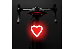 AaiLucky Bike Tail Light Rechargeable LED Bicycle Rear Light for Night Riding, Girls Bright Heart Shaped Bike Taillight, Cycling Warning Tail Light for Adults Kids Women, 5 Modes